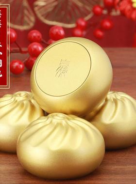 黄铜00132包子赚包赢包蒸日上小福包办公室桌面招财饰蒸黄铜装摆