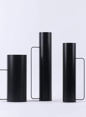 代现轻黑色金属干花花MC-TY-13瓶摆家居装饰品样板间餐桌茶奢件几