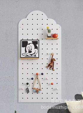 云朵洞形洞板木墙壁质置物架纳挂墙UUQ层板全屋装饰一字搁板收架