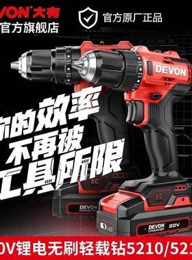 （Devn）20801V无刷锂电52101冲击钻52钻1轻载o手电钻50牛米起子