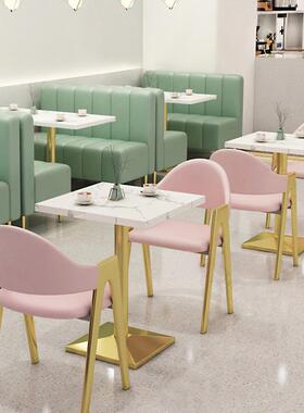 现代简约桌网红咖啡厅餐38574饮小汉堡甜品奶茶店靠墙卡沙发座椅