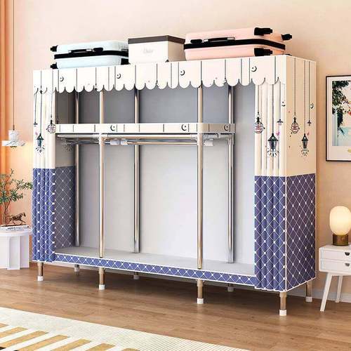 简易布衣柜收钢管粗加固拼加衣橱衣柜纳架VTI双人卧装室家具新款