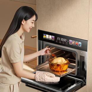40L60L彩屏/蒸烤炸入箱蒸箱电烤箱家用大电容量嵌式蒸93204烤一体