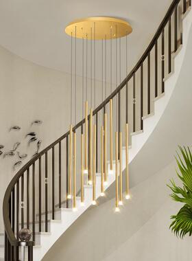 楼吊灯轻奢创意北欧现代客厅梯48791酒餐厅店工程别墅复式楼转旋