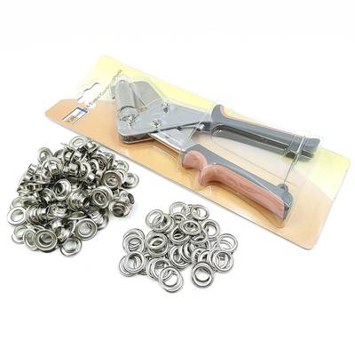 100套装汽眼安扣具装工手钳帆帐篷布打气孔眼金属气眼扣压鸡PEL眼