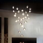 轻奢玻璃吊梯灯现简约楼灯MD297长吊灯北欧复式 楼别墅客厅餐厅灯