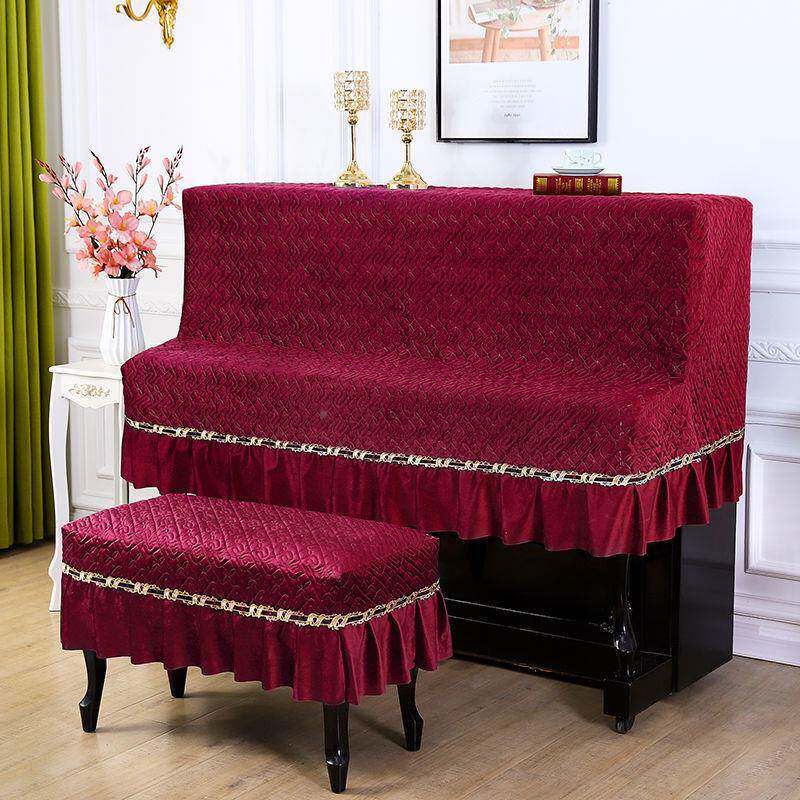 现代简高档钢琴尘全罩包欧约ytFuWbH0式半罩蕾丝全防罩立式通用防