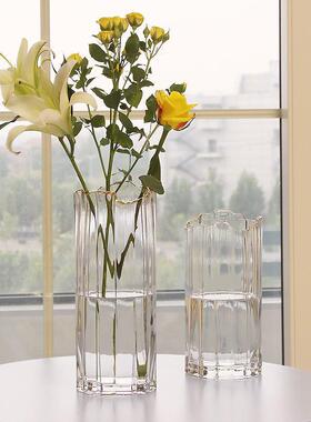 北欧NNT玻花璃瓶透明客厅插花玫百合鲜花花插花瑰花瓶摆件家居器