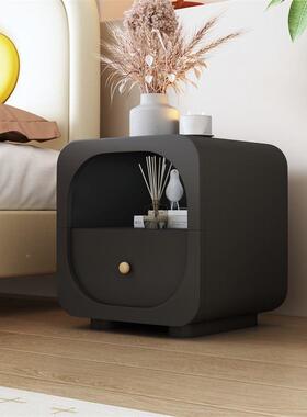 欧床头柜北黑色创卧室床意边柜轻奢感主收卧小边几木森斯62纳床头