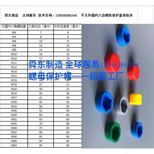 六角螺丝保护套六角螺栓螺母保护帽基础螺栓保护罩螺母胶壳