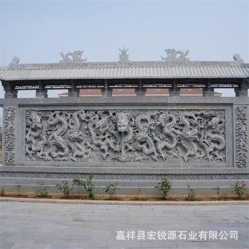 定-作大型汉白玉浮雕墙花岗岩九龙壁浮雕墙雕塑文化墙