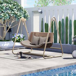 网牵鲲鹏户外秋千庭院荡秋千双人室外秋千椅吊床小院网红花园吊椅