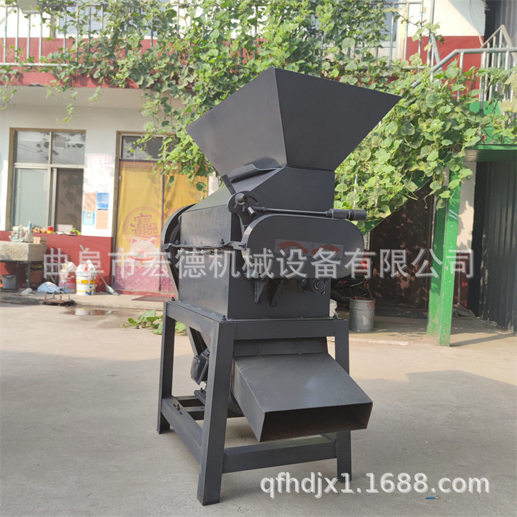 家用电动豆扁机高粱花生破碎机立式对辊豆类挤扁机