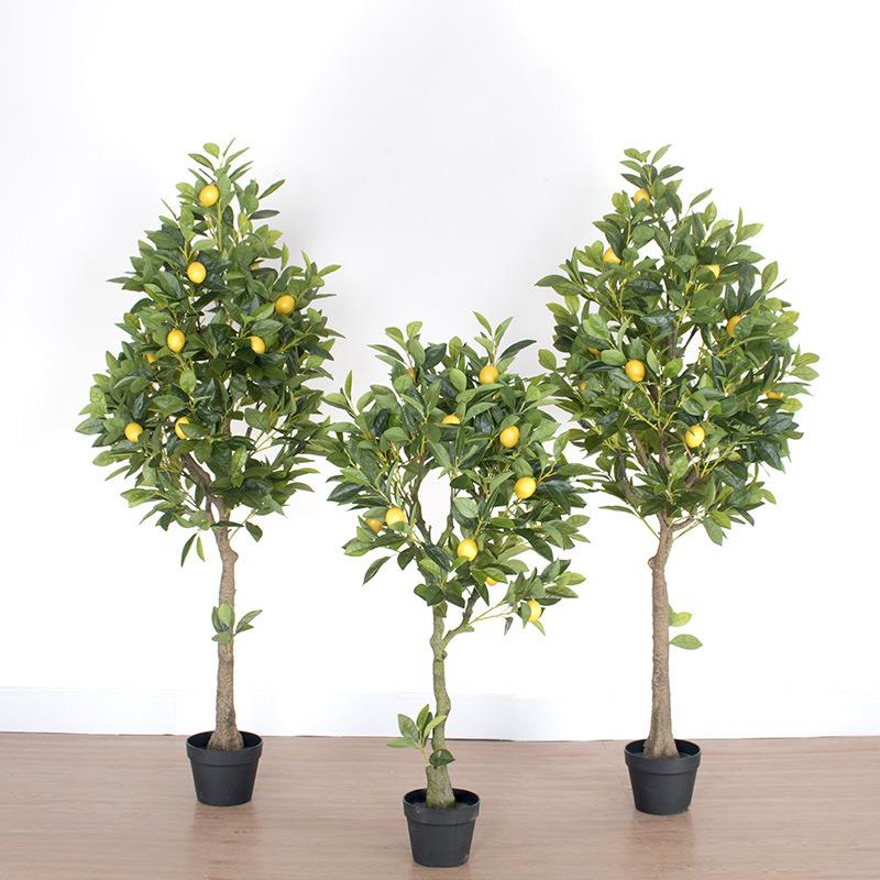 仿真室内植物带果带盆柠檬树家居装饰绿植盆栽仿真柠檬树橘树