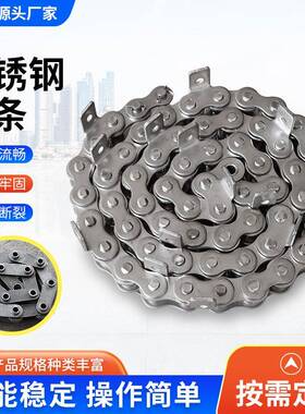 工业输送链条304不锈钢异型弯板带耳双节距链条08B10A单排传动链