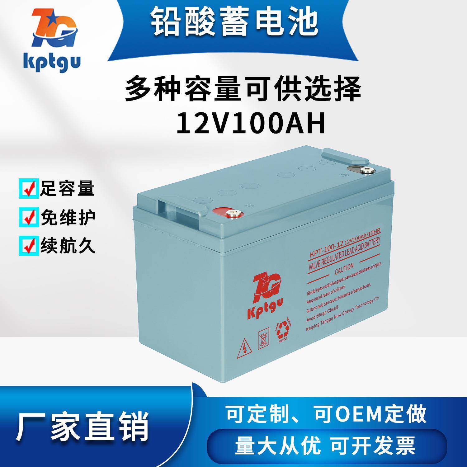 汤谷胶体蓄电池深循环免维护铅酸12V100AH后备电源电瓶