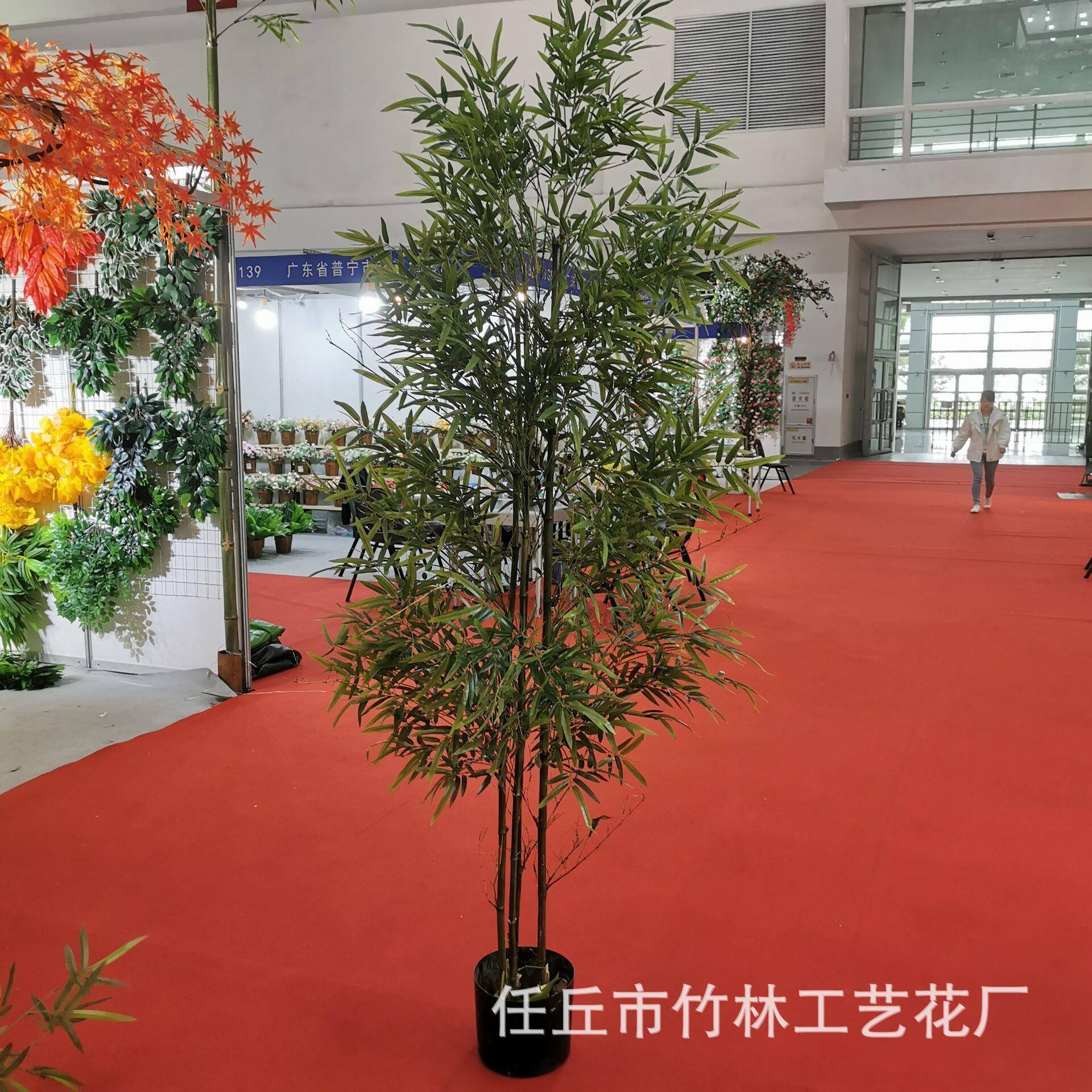 仿真竹子细水竹盆景细水毛竹客厅酒店装饰仿真绿竹叶竹艺装饰