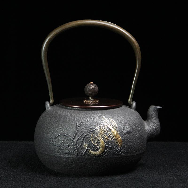 玫瑰花原铁铸铁养生壶纯手工无涂层烧水泡茶壶铁茶壶茶具手造铁瓶