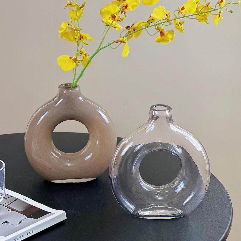 网红甜甜圈小众玻璃花瓶透明水养简约摆件客厅插花居家客厅装饰品,纺织面料/辅料/配套,纺织机械配件,淘宝优惠券,粉丝福利购,淘宝优惠卷