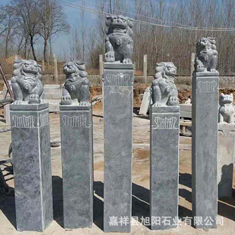 石雕拴马桩青石桩户外庭院仿古做旧雕刻石柱子十二生肖动物拴马柱