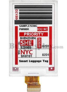 2.7寸电子纸/264x176分辨率白底红黑双色字电子纸EK79651AB控制器