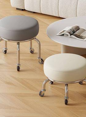 家用滑轮14683矮万轮向小子静音旋转圆凳修脚美凳凳缝移动板凳带