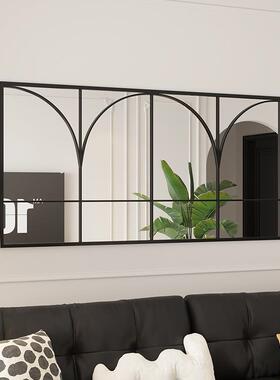 式上墙面壁横挂装法饰镜玄关厅客F989TSSS餐沙发景假窗户背艺术感