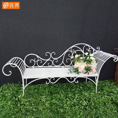 百界NXU欧式铁意双人椅子椅咖啡厅家商业办公休闲艺阳台创金属居