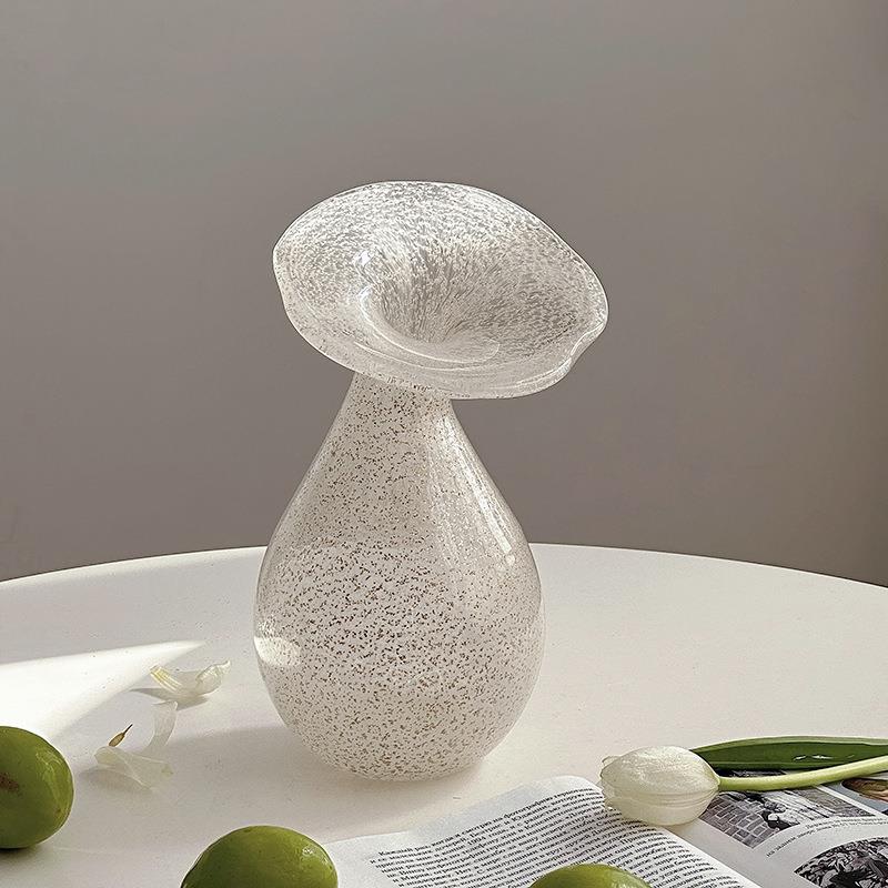 田风格白色花透明玻璃花瓶OL130A法浪漫风格式郁金香插花水朵园养