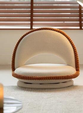 可折叠旋转榻榻米座垫椅奶卧室靠背飘窗椅单人可拆TPY洗油风小沙