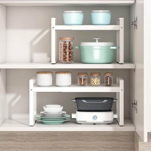 厨房分层置物架橱柜隔板厨柜66224067隔层架架多层可伸缩柜子收纳