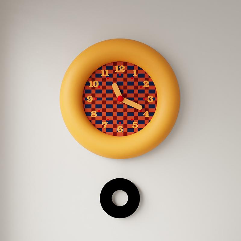 高级感钟表2025新款挂钟客约现厅代t静音格栅格装饰简YH6-4栅工艺