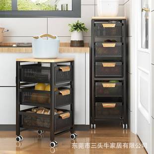 厨置房Z TC2401纳物架客厅抽拉多层收架家可用零食整理小推车多功