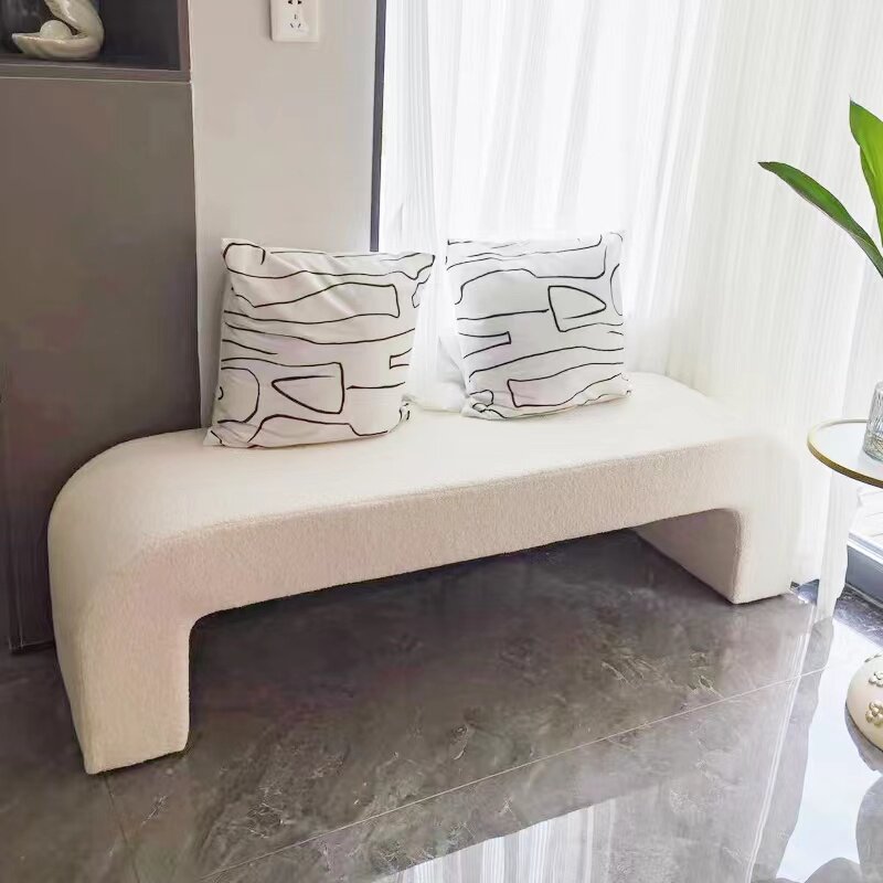 新款入户穿换鞋凳家用客厅进门口衣帽间坐凳一体软包坐垫可坐床尾