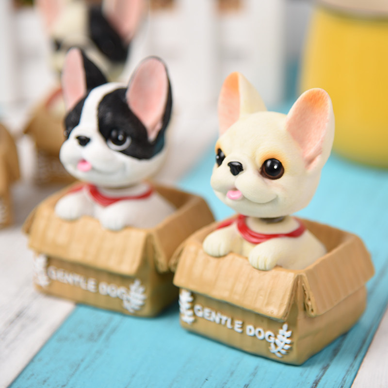 可爱摇头狗狗小摆件车内汽车载内卡通法斗装饰女生卧室小清新摆设