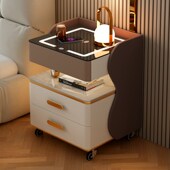 智能床头柜多功能密码 万向轮带滑轮可移动窄置物柜保险柜 锁免安装