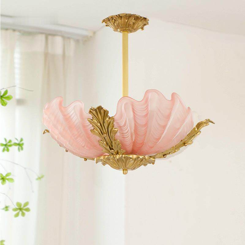 中古全铜粉色贝壳玻璃吊灯法式复古轻奢美式卧室衣帽间书房灯具,农用物资,其他肥料,淘宝优惠券,粉丝福利购,淘宝优惠卷