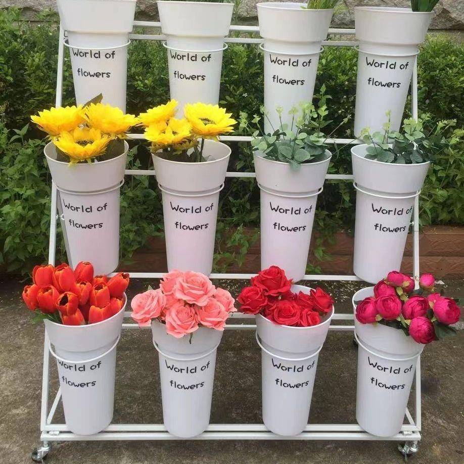 欧式新品鲜花架鲜花桶铁架花店婚庆专用鲜花架花桶铁艺花架置物架