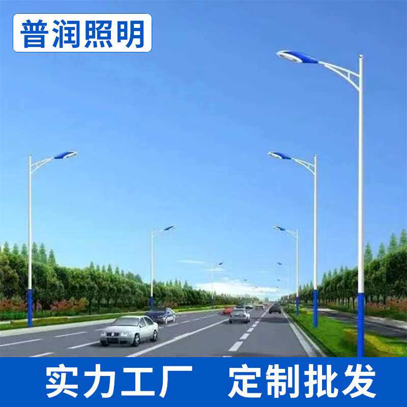 LED市电路灯6米户外市政道路照明高杆灯新农村单臂双臂路灯杆厂家