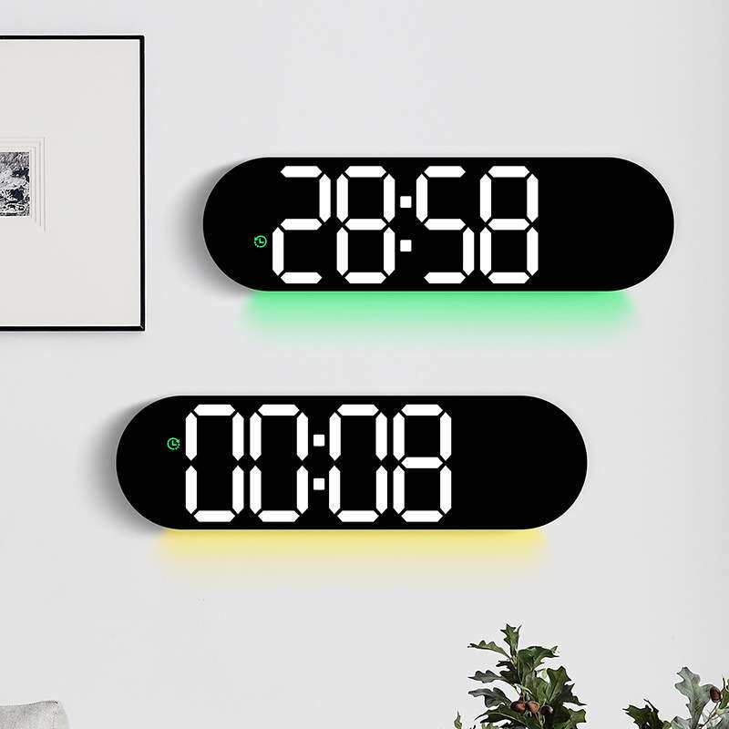 新品挂钟正倒计多功能时钟客厅钟表大屏LED数字带温度带秒针6666