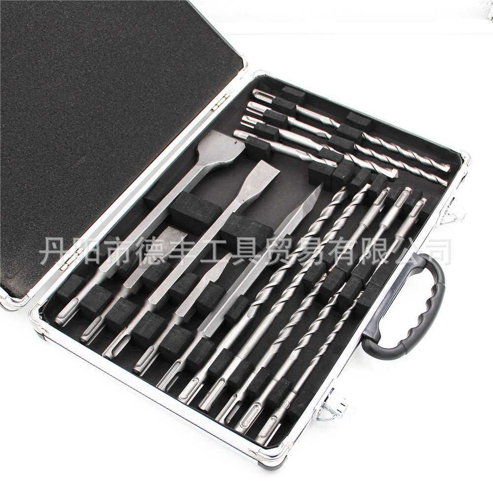 17pc电锤钻扁凿尖凿 铝盒SDS冲击钻墙壁开孔凿眼套装,电子元器件市场,其它元器件,淘宝优惠券,粉丝福利购,淘宝优惠卷