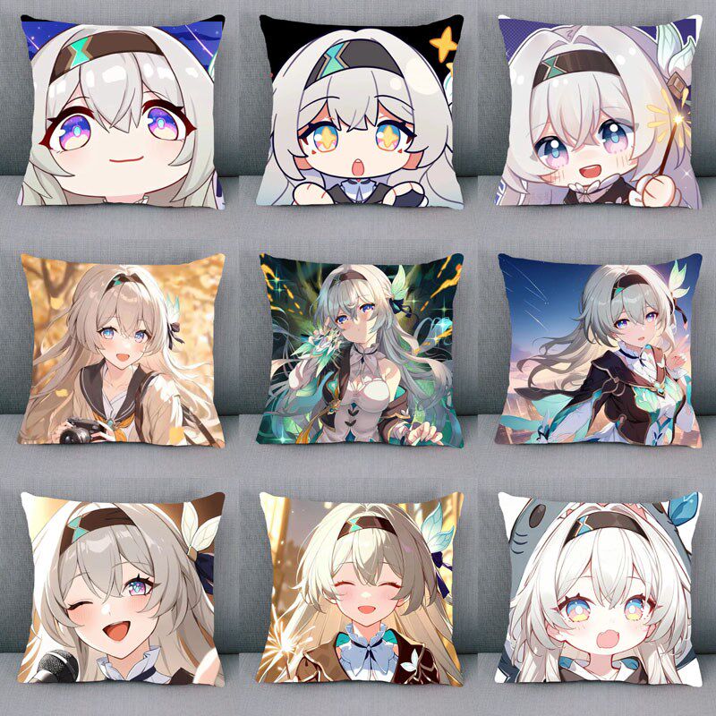 崩坏星穹铁道流萤卡通家用沙发装饰方形抱枕靠枕靠垫学生午睡枕头