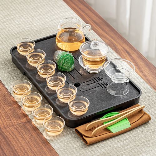 陶瓷茶壶茶杯小茶台客厅家用功夫茶具套装茶盘小型仿乌金瓷旅行泡