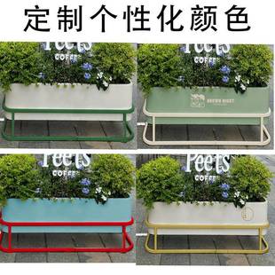 20畅销户外不锈5钢花奶茶店花2架商业街铁艺花槽073庭院市政箱花