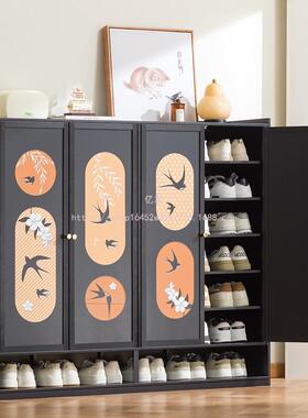 中古风入户门鞋柜柜家口用关收纳玄楼道OJF口复古鞋架储物柜一体