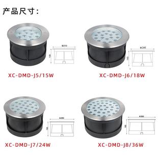地埋 J下地埋灯3W5W9W112W8W24W36W嵌水底入式 不锈钢圆形水XC DMD