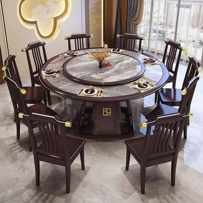 木椅子新中式餐椅用家用凳子靠背椅木实质高档酒商店餐实木官帽桌