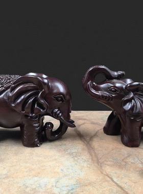 黑檀猪富贵象雕古复黑色中式仿花古木貔貅摆件制雕刻红CIL木木雕