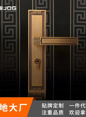 九固新中锁式黄古铜卧室门静现FT27-323代锌合音金木门磁简约室内