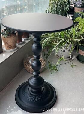 古沙发边复型几客厅小茶几边艺37188柜简约黑色小户铁床头柜小圆